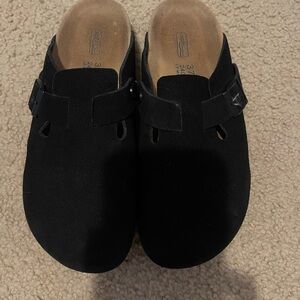 Birkenstock Black Suede Mules